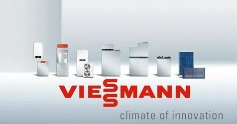 Viessmann product line with logo: white appliances on a light background. 