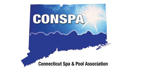 The logo for the connecticut spa and pool association