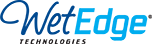 The wet edge technologies logo is blue and white on a white background.