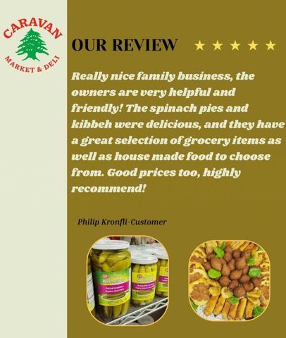 Caravan Market & Deli review: Spinach pies, kibbeh, and grocery items. Good prices.