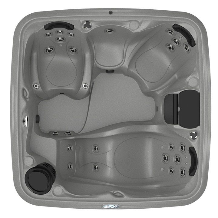 An aerial view of a hot tub on a white background.