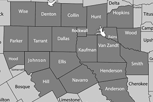 Harrison Fence Co. service area map