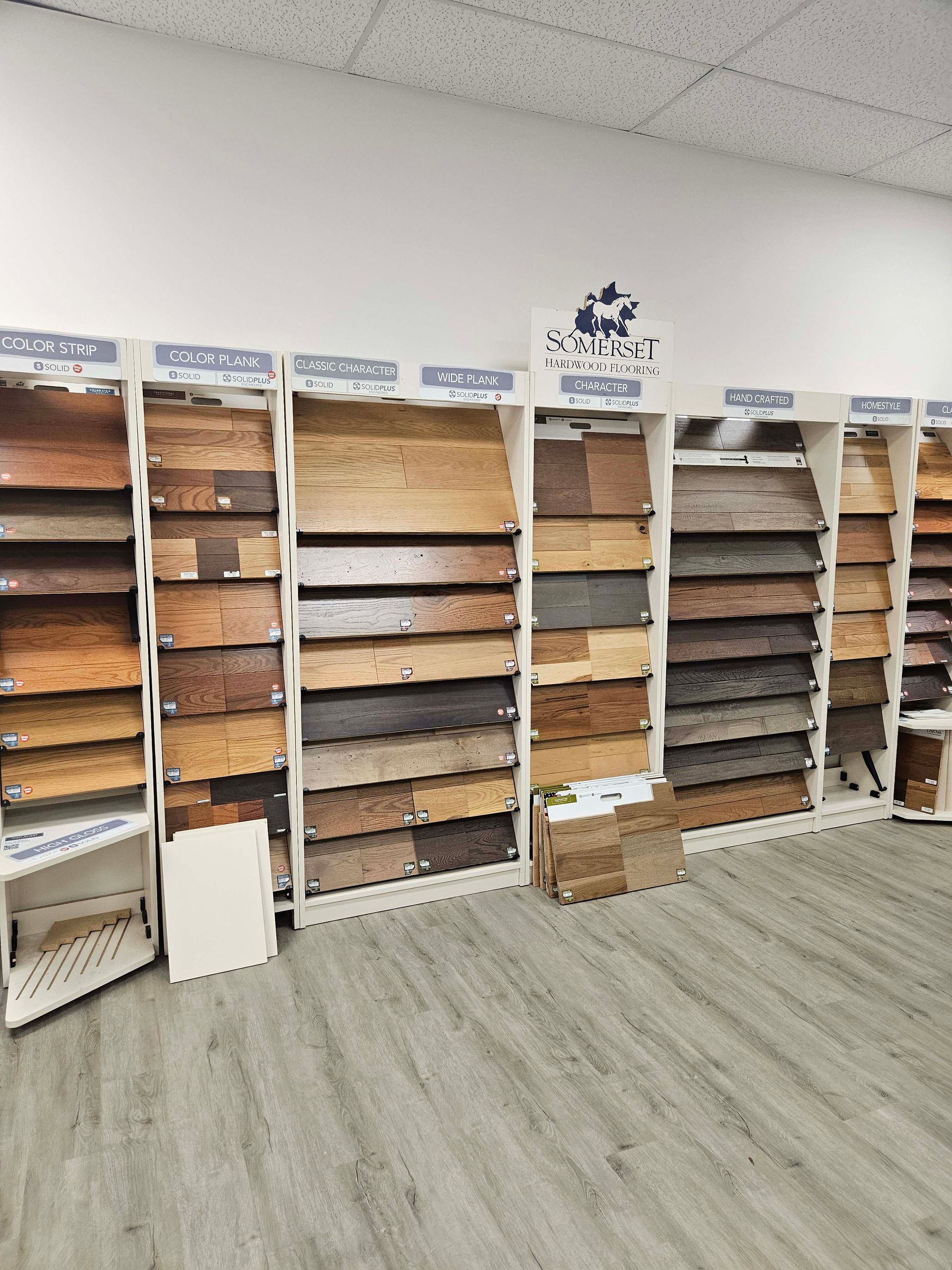 a room filled with lots of different types of wood