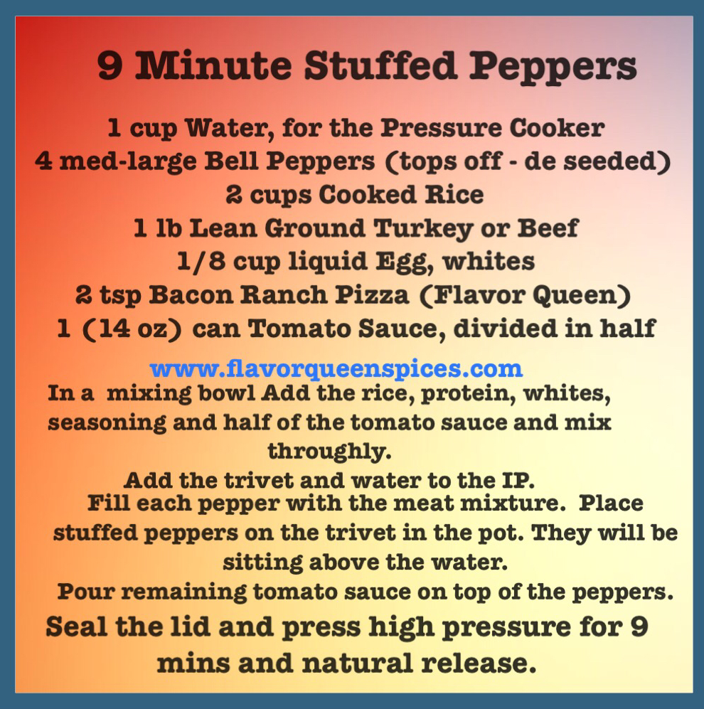 9 minute stuffed peppers menu
