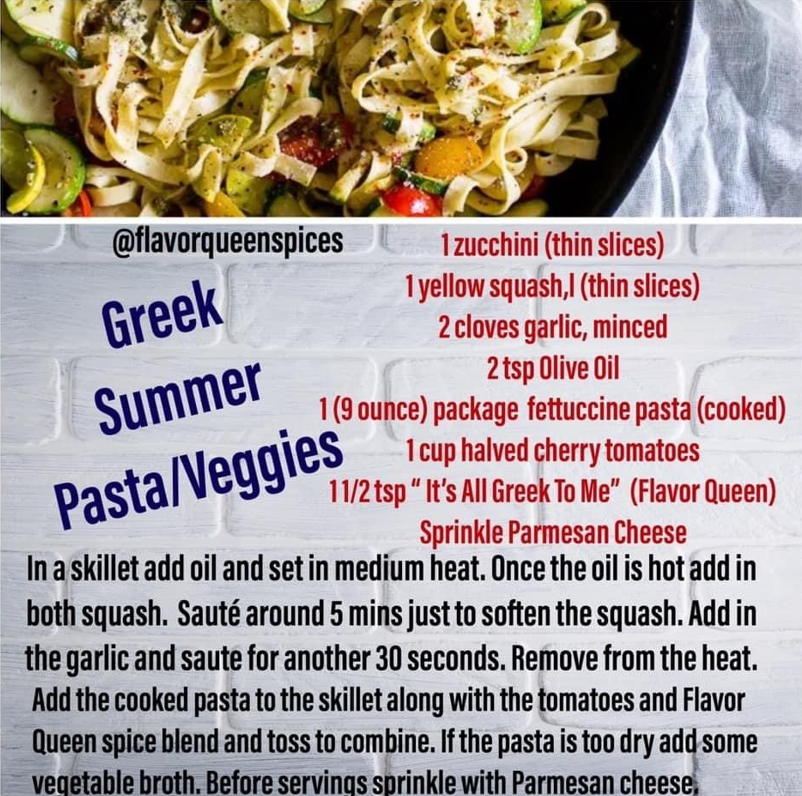 Greek Summer Pasta Veggie recipe