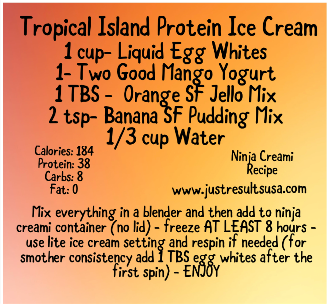 A recipe for tropical island protein ice cream