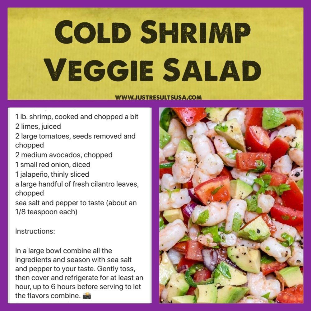 A recipe for a cold shrimp veggie salad