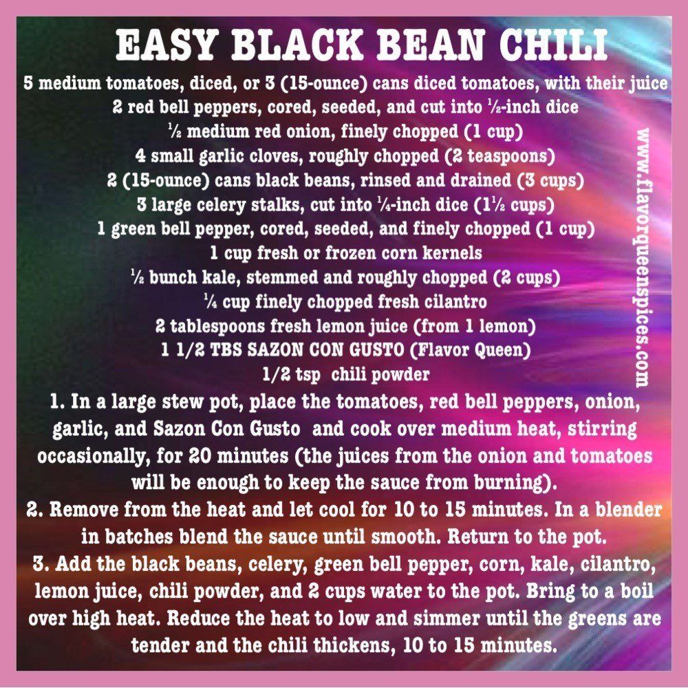 Easy Black Bean Chili recipe