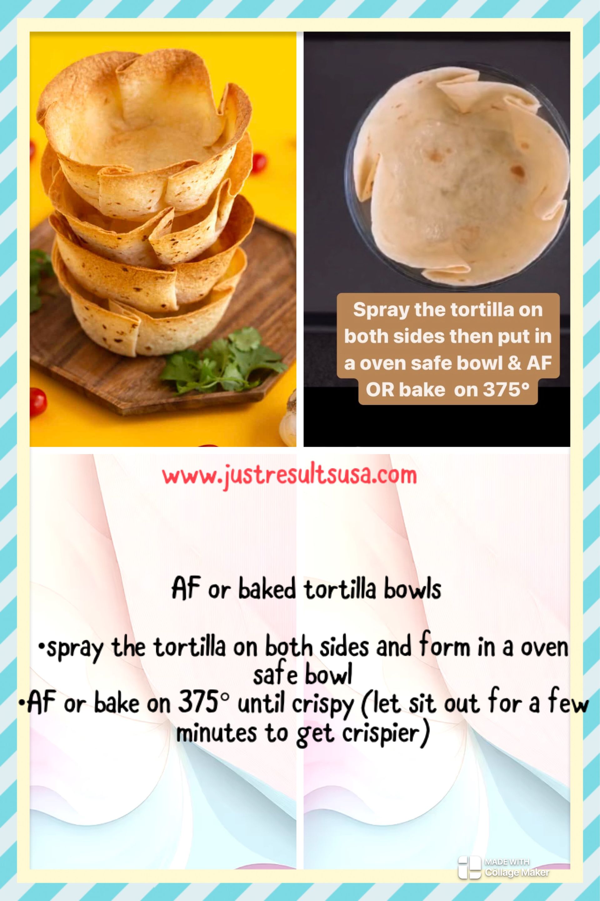 A stack of tortilla bowls sitting on top of each other on a table.