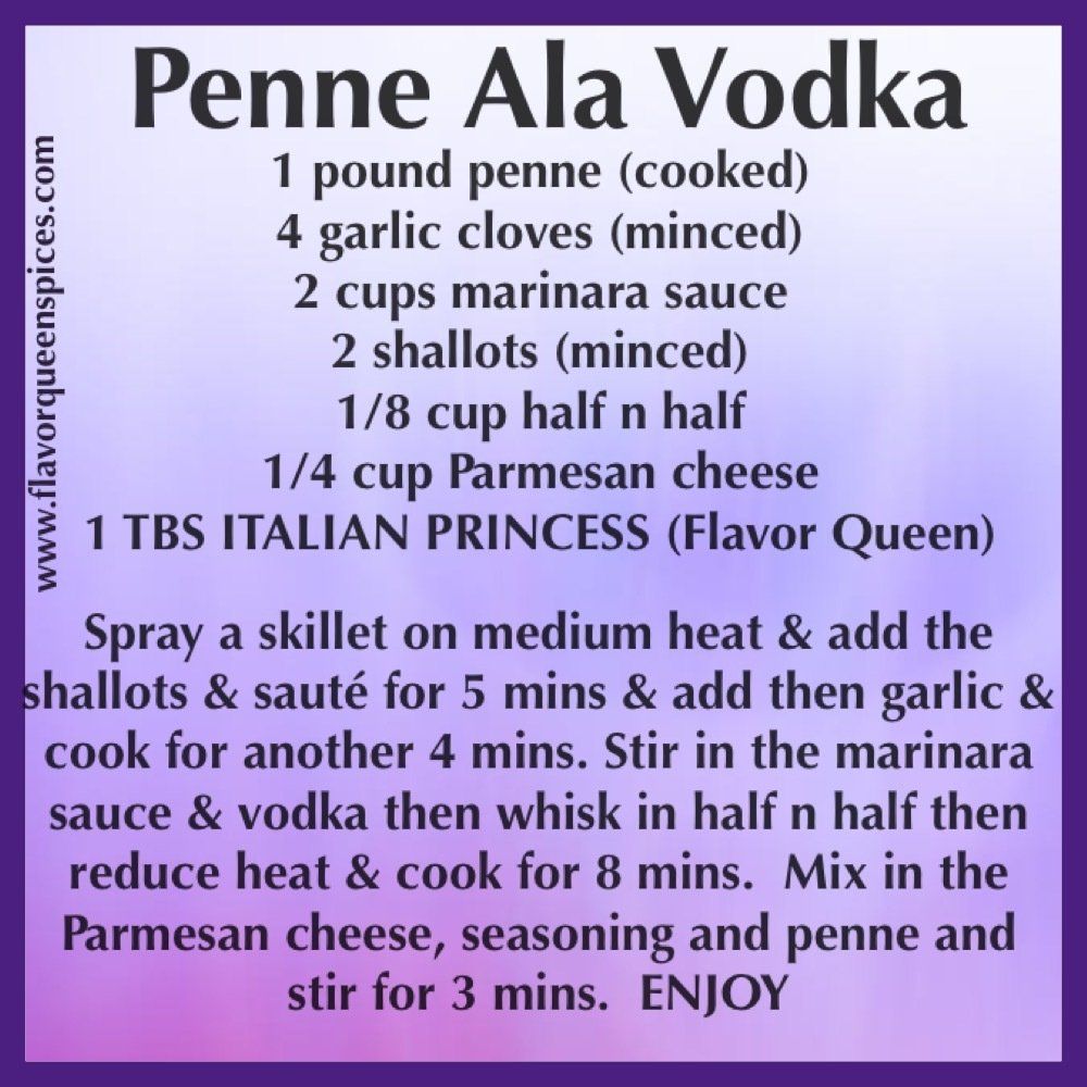 recipe for Penne Ala Vodka