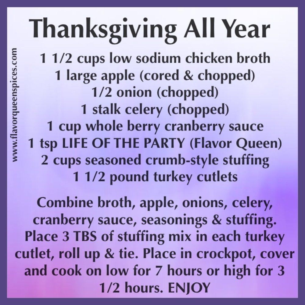 recipe for thanksgiving all year