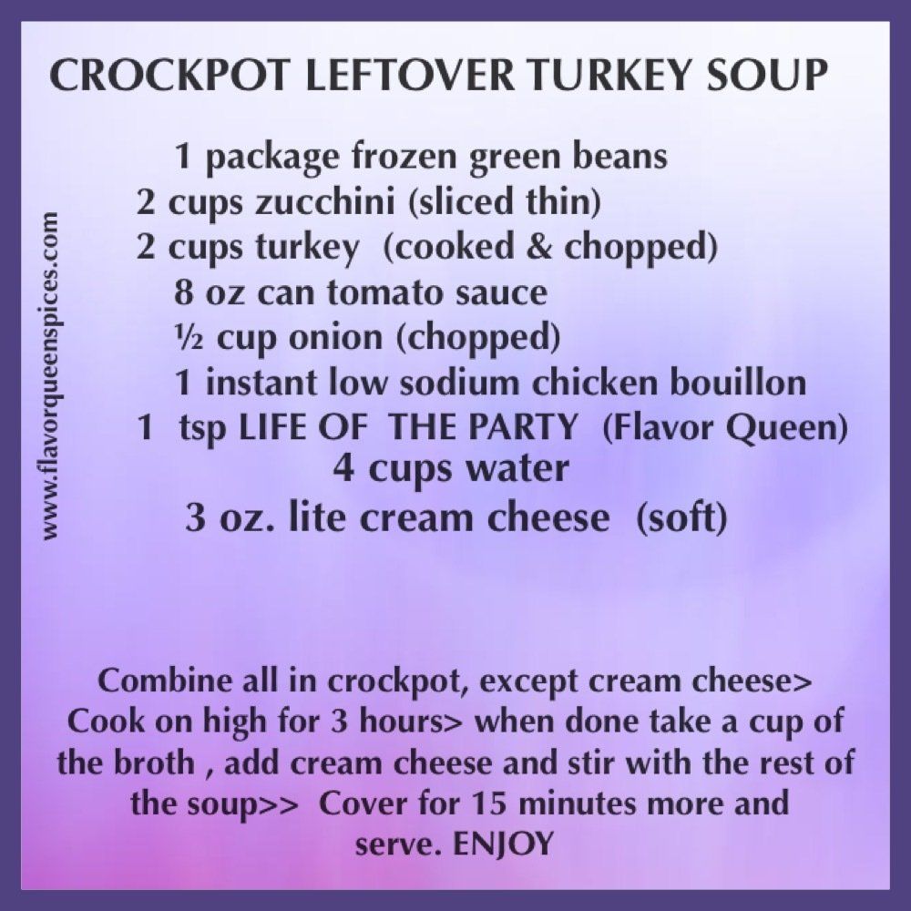 Crockpot Leftover Turkey Soup Recipe