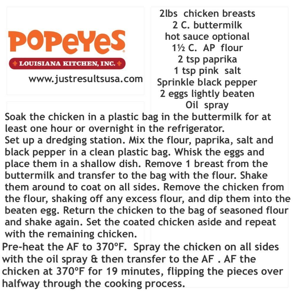 A recipe for chicken breasts from popeye 's louisiana kitchen