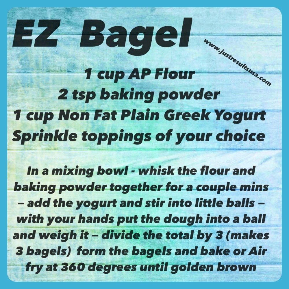 A recipe for a bagel includes 1 cup flour and 2 tsp baking powder