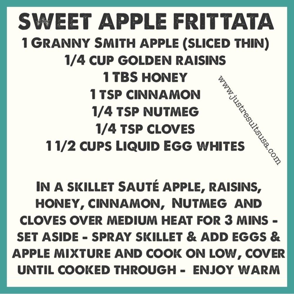 A recipe for a sweet apple frittata with 1 granny smith apple and golden raisins