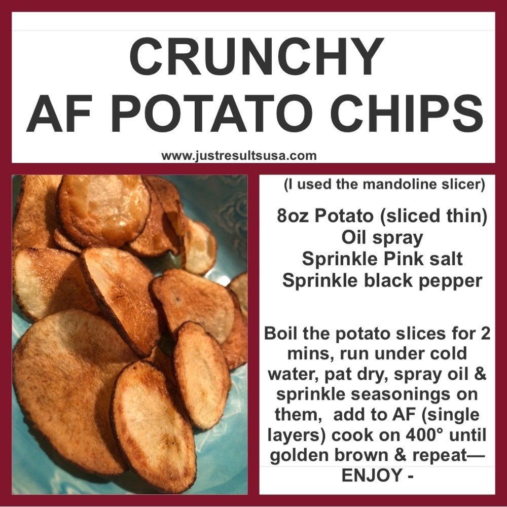 A recipe for crunchy af potato chips shows how to make them