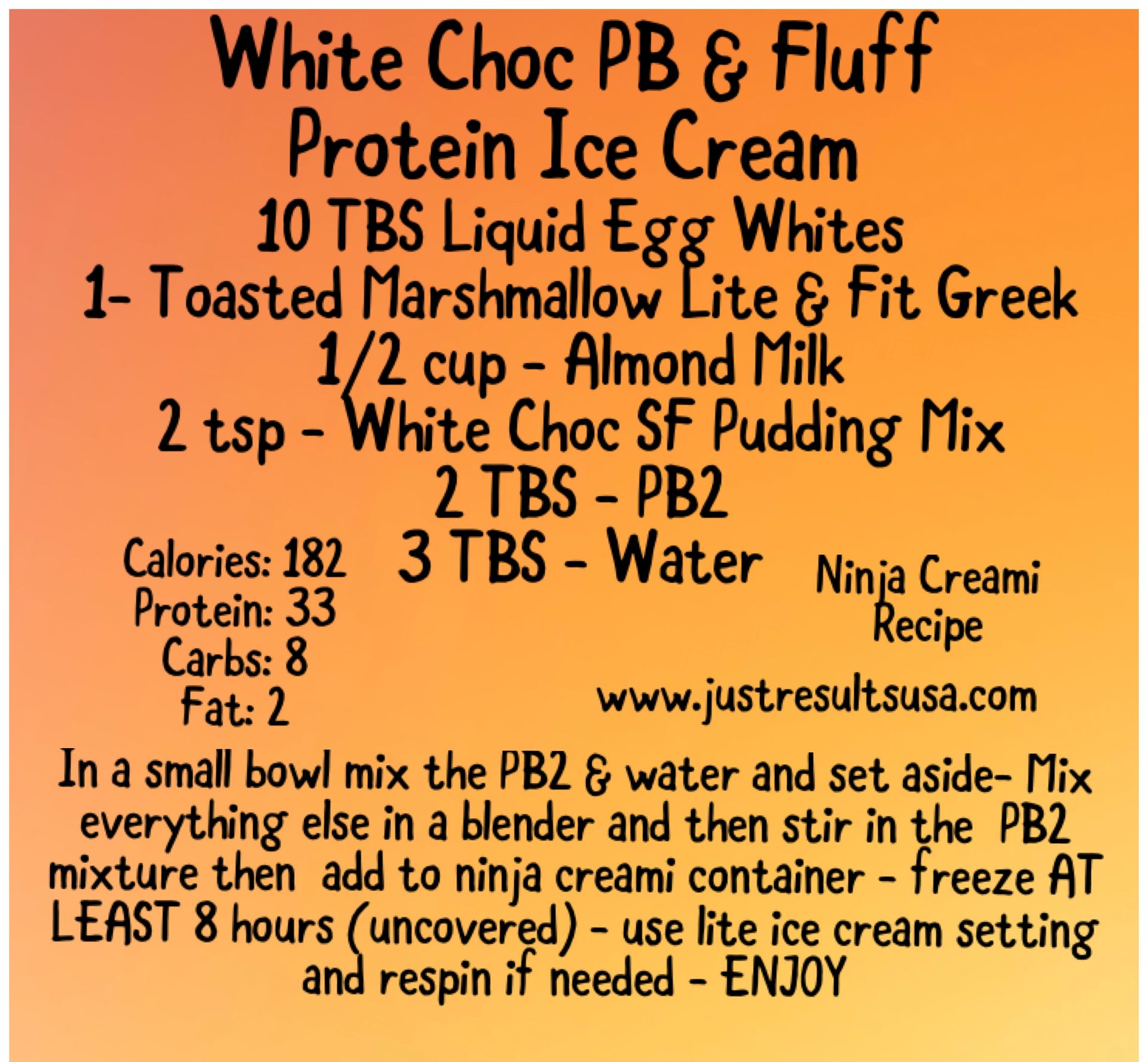 A recipe for white choc pb & fluff protein ice cream