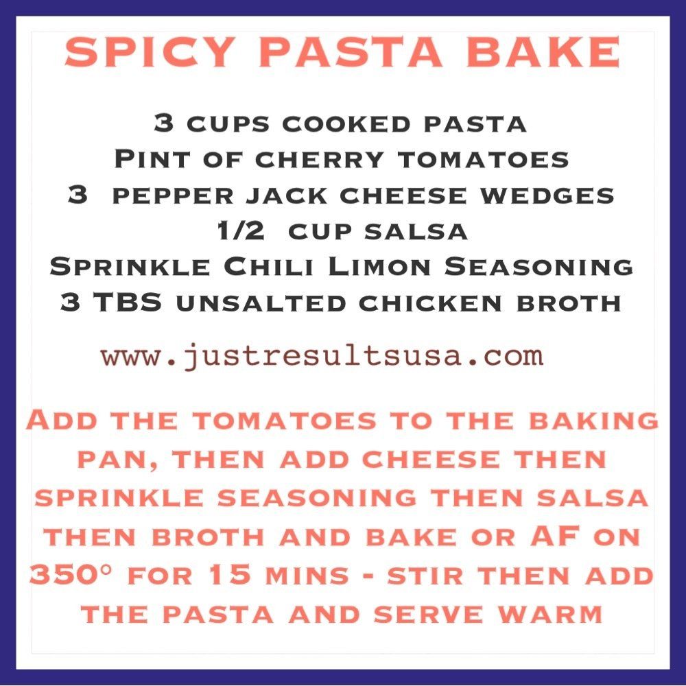 A recipe for spicy pasta bake includes 3 cups cooked pasta