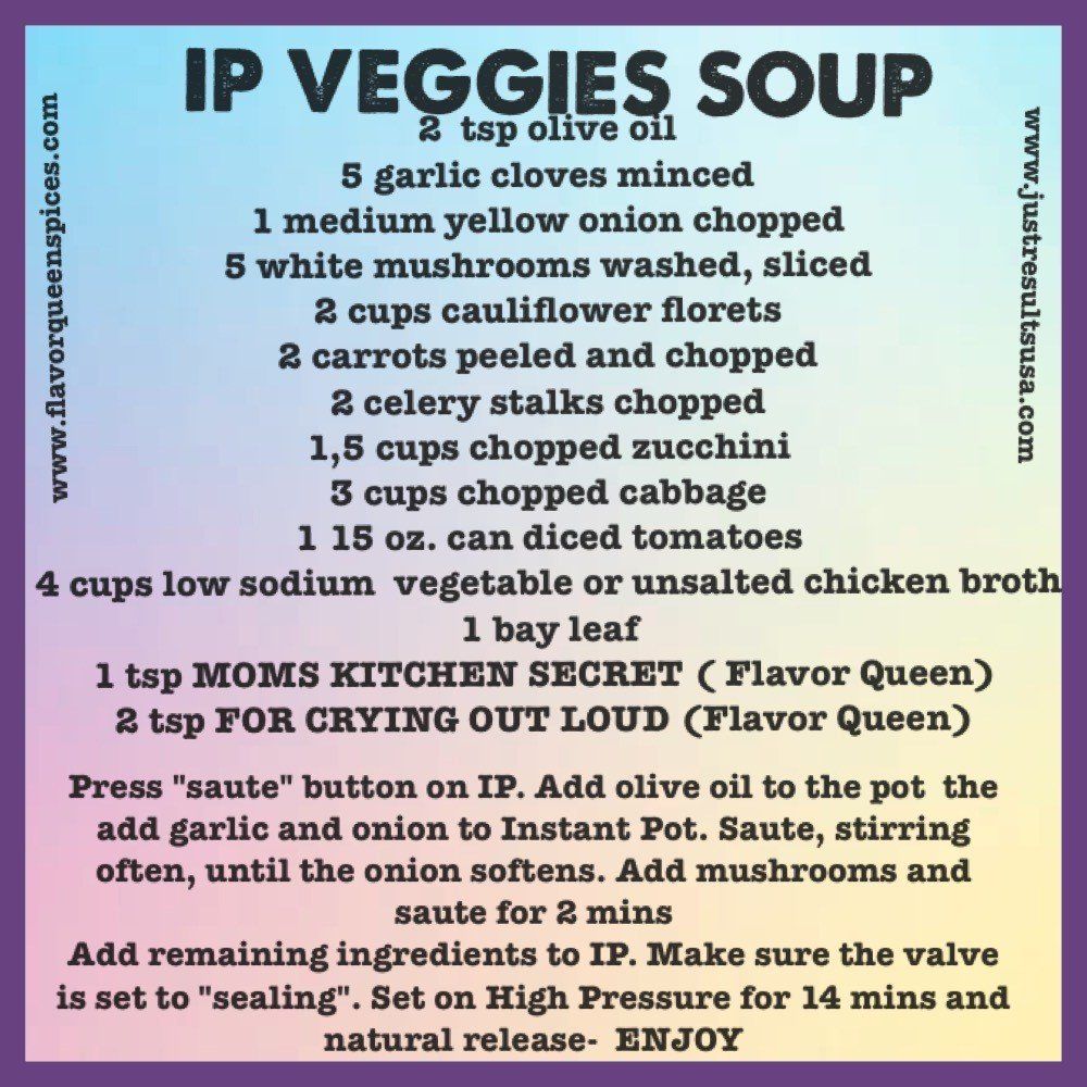 IP Veggies Soup Recipe