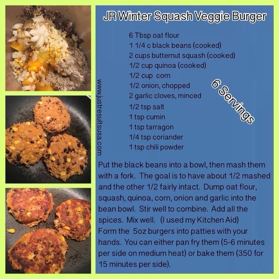 A recipe for a jr winter squash veggie burger
