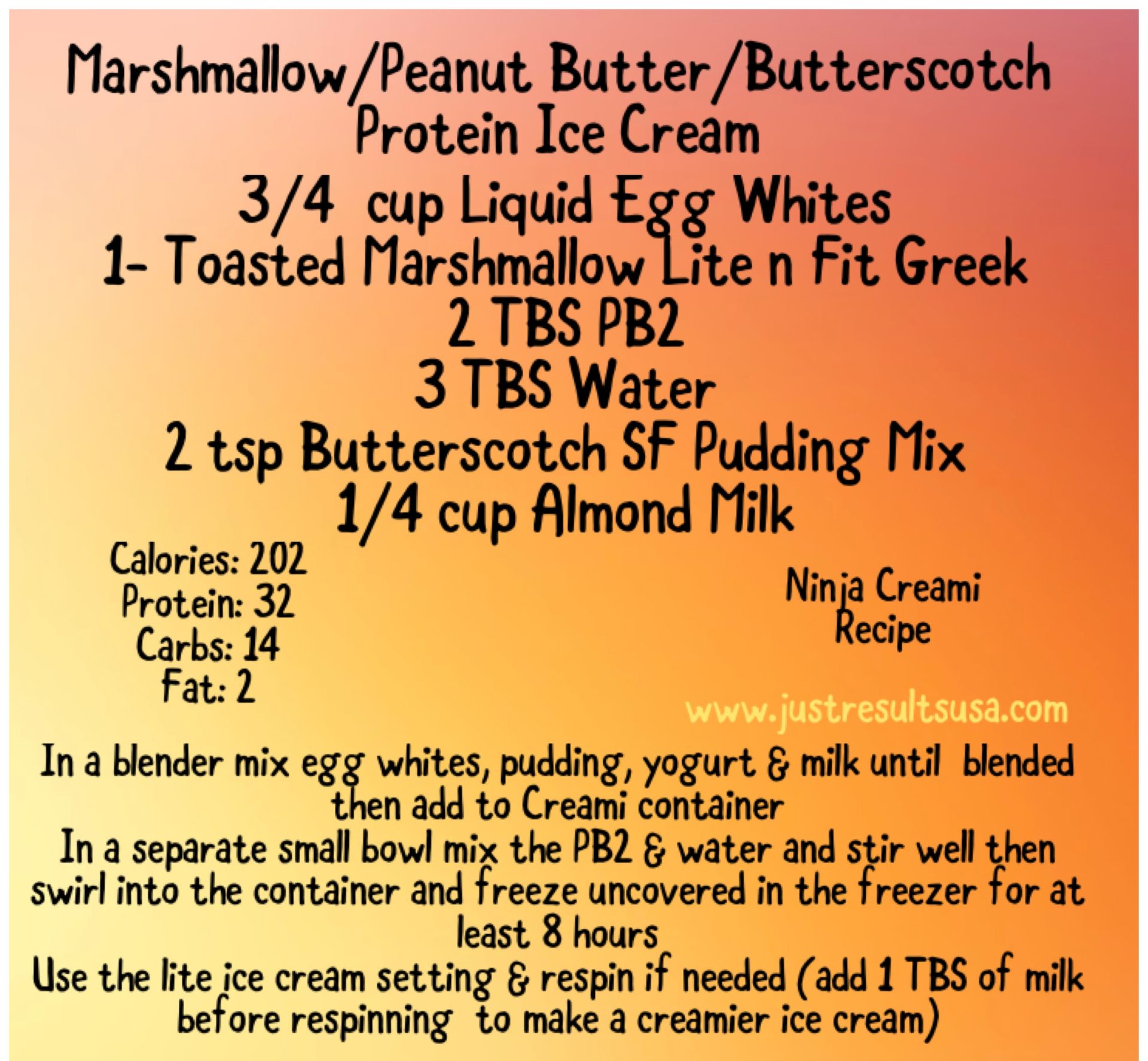 Marshmallow Peanut Butter Butterscotch Protein Ice Cream Recipe