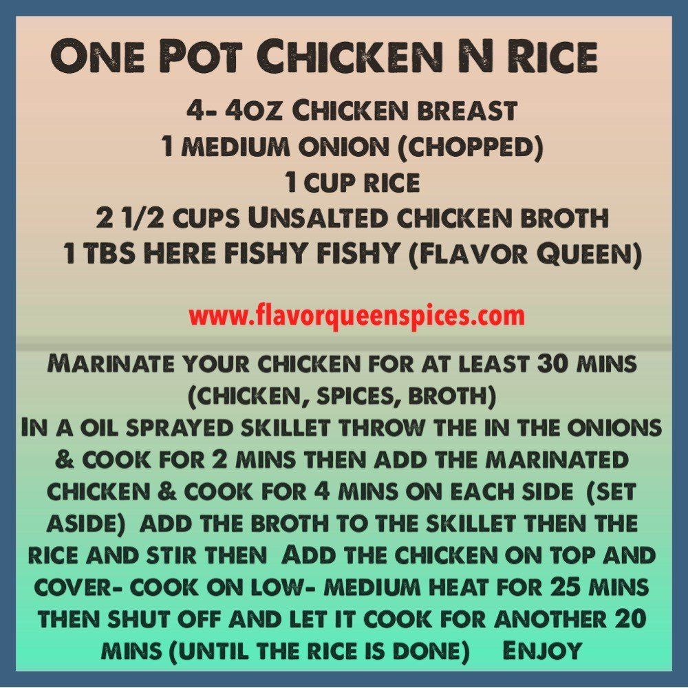 A recipe for a one pot chicken n rice
