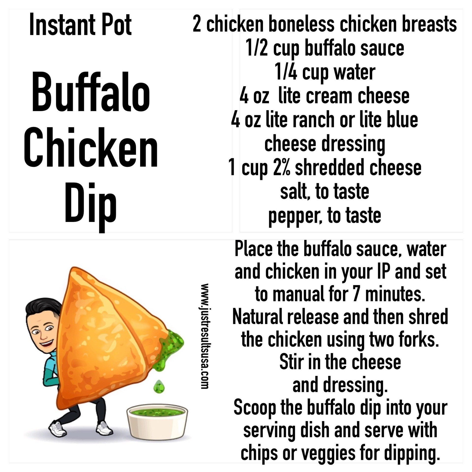 A recipe for instant pot buffalo chicken dip