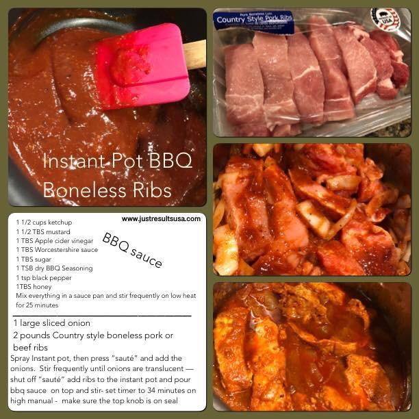 A recipe for instant pot bbq boneless ribs