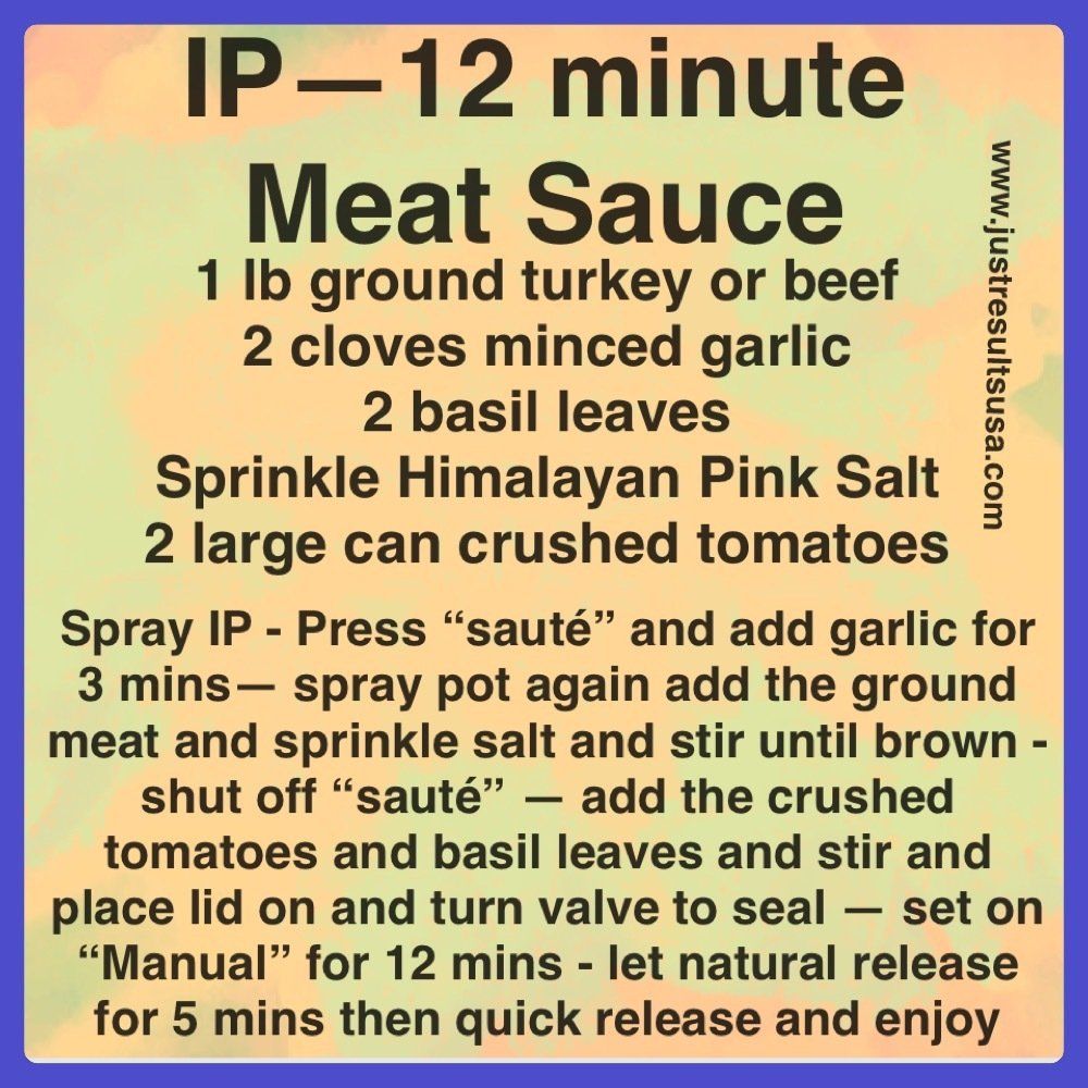 A recipe for meat sauce that takes 12 minutes to make