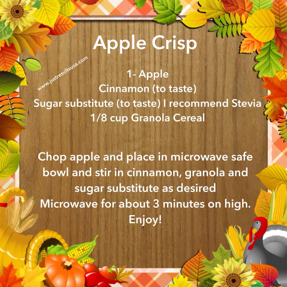 A sign that says apple crisp on it