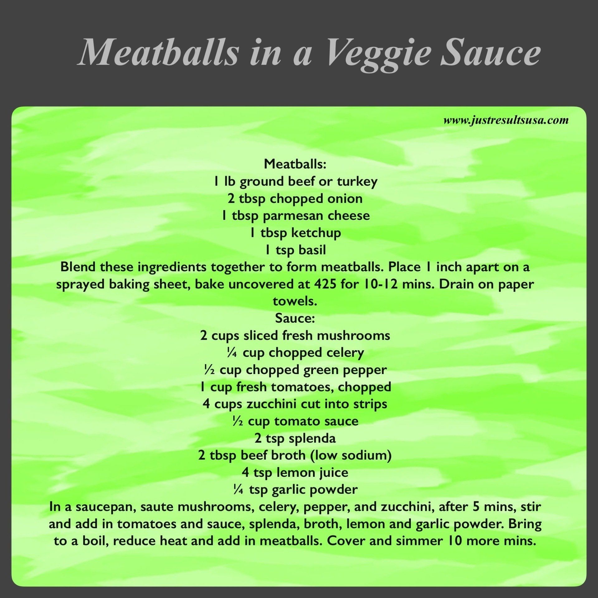 A recipe for meatballs in a veggie sauce