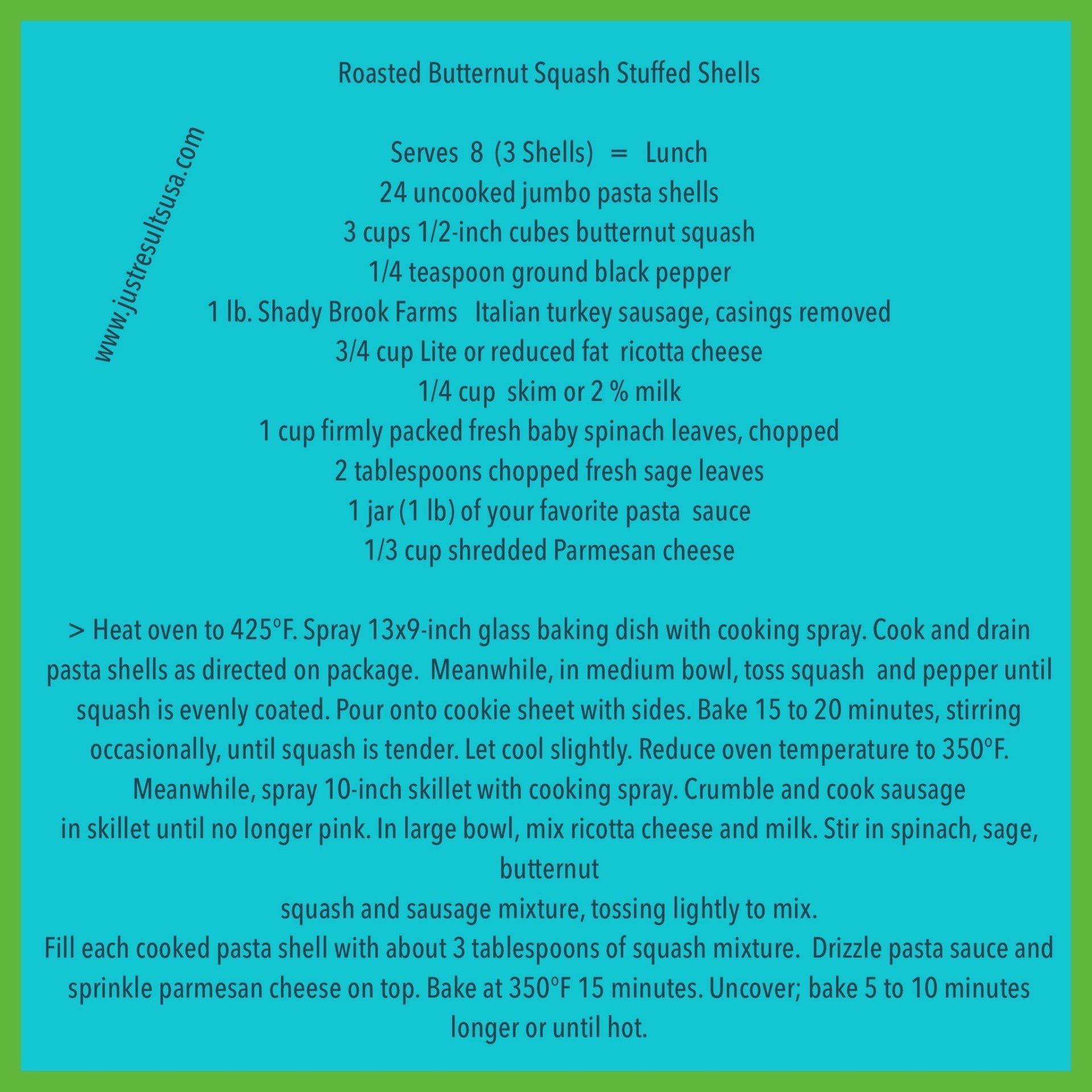 A recipe for roasted butternut squash stuffed shells