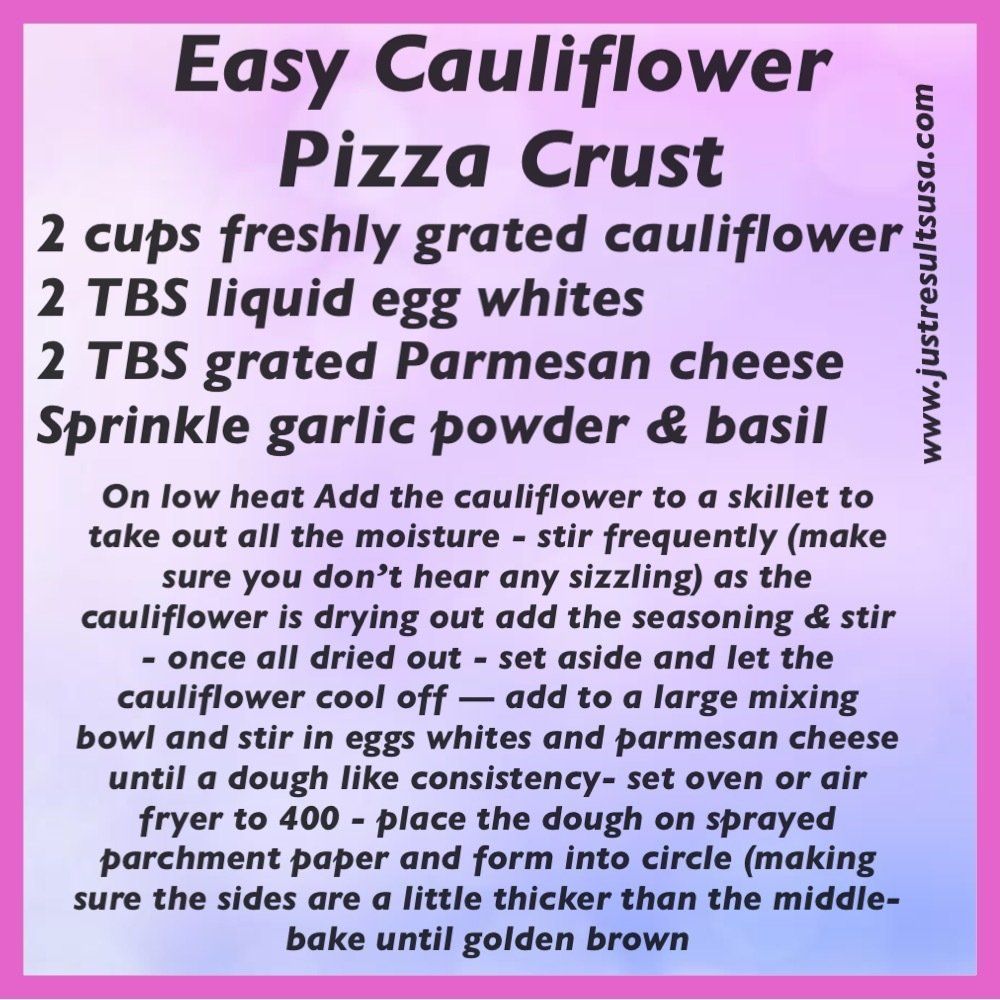 A recipe for an easy cauliflower pizza crust