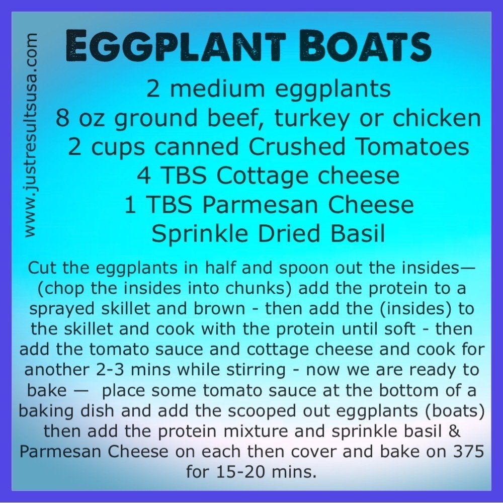 A recipe for eggplant boats includes ground beef turkey or chicken