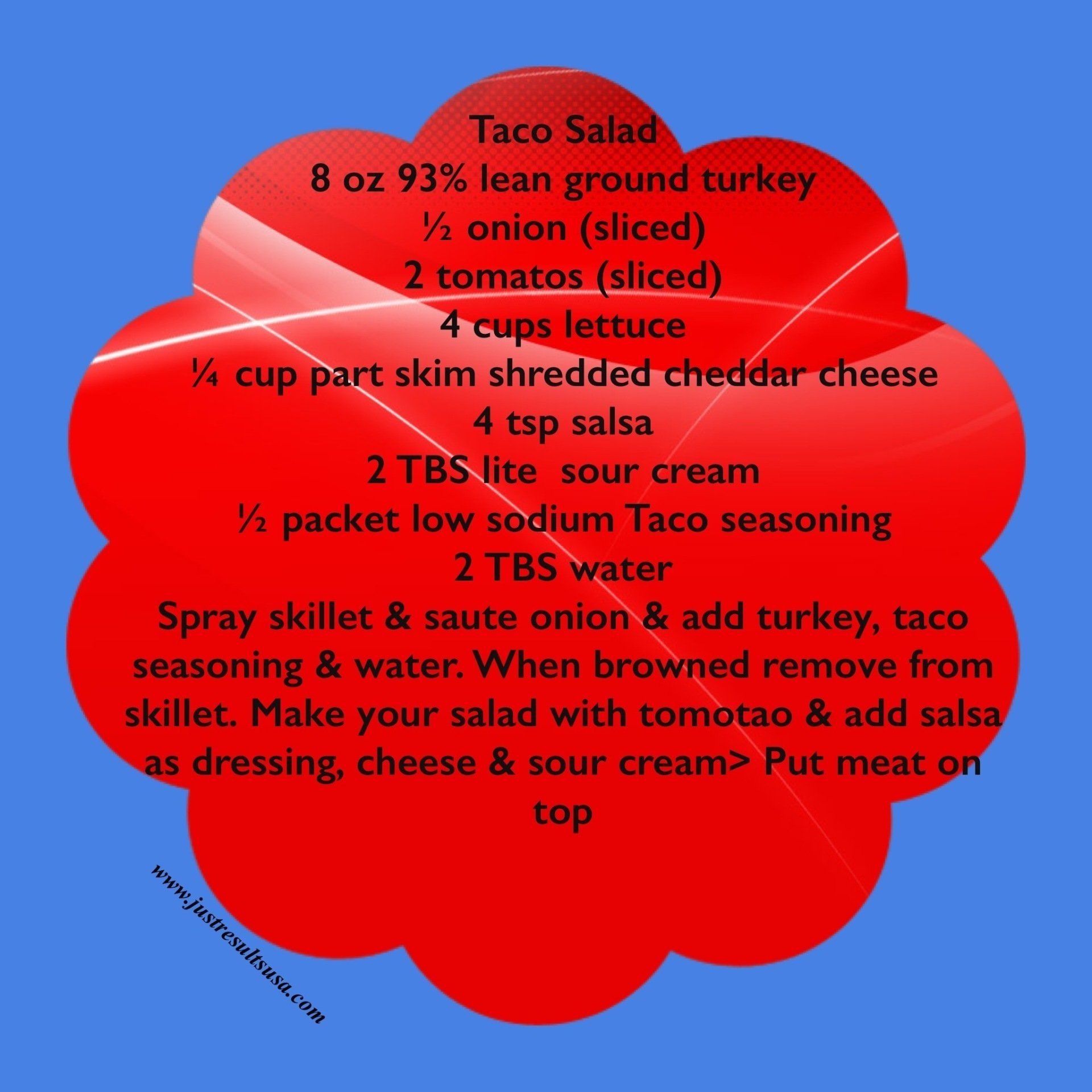 A recipe for a taco salad includes 8 oz lean ground turkey