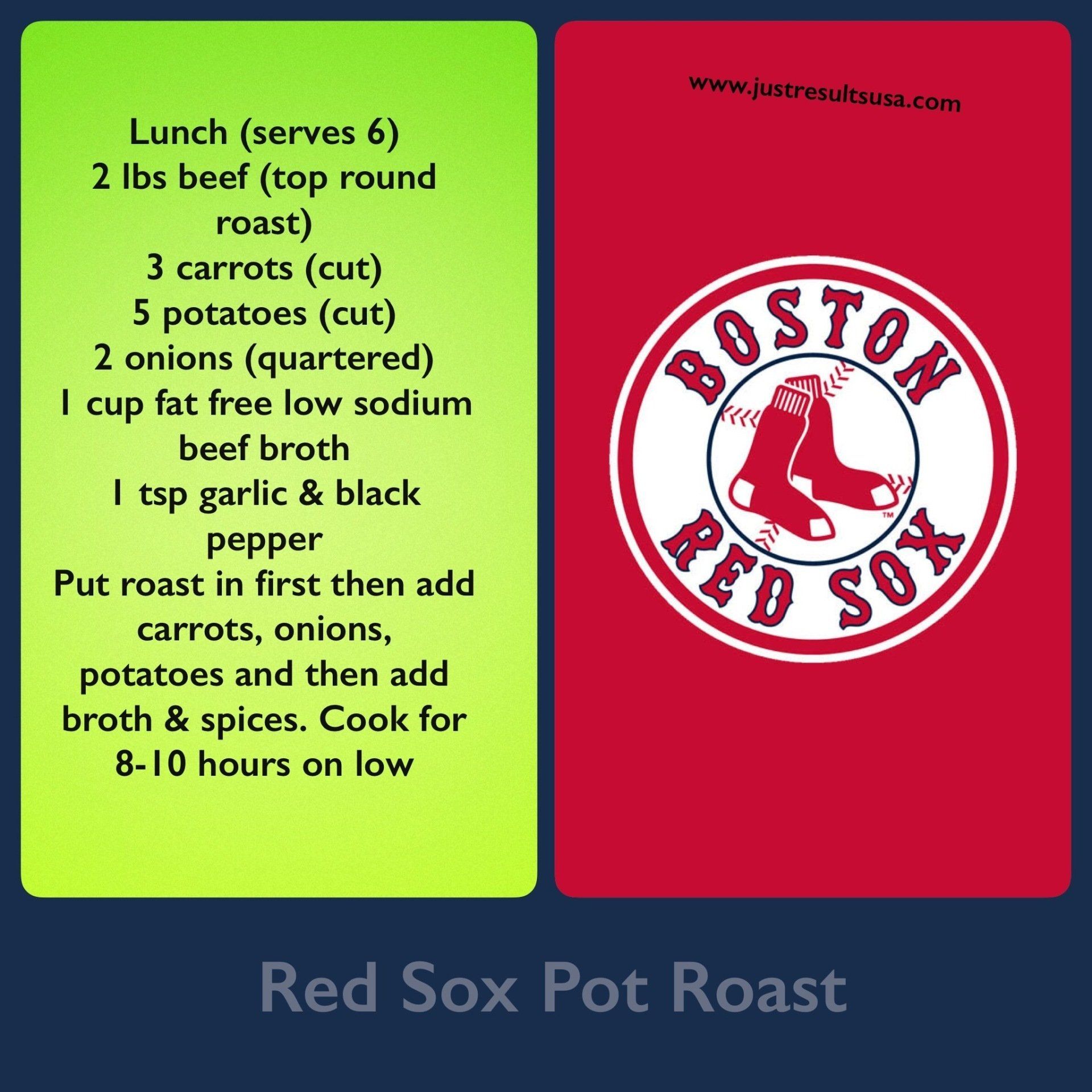A recipe for boston red sox pot roast