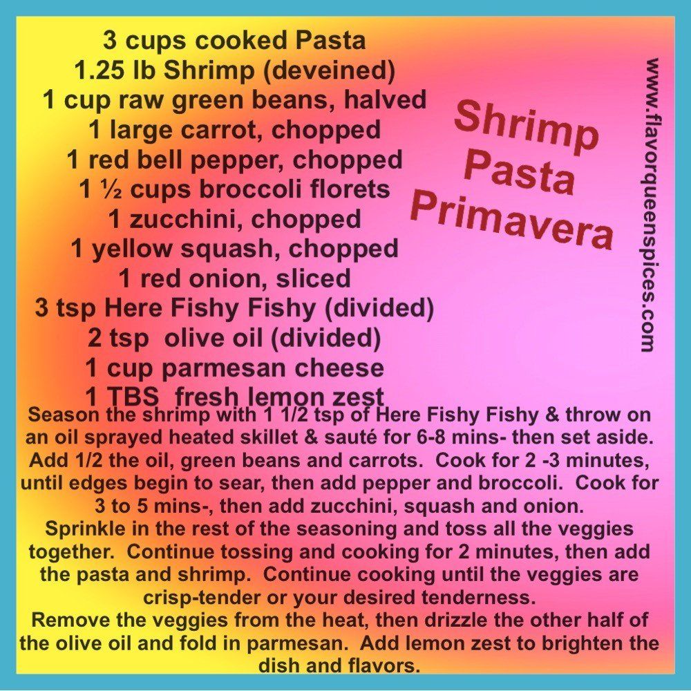 Shrimp Pasta Primavera recipe