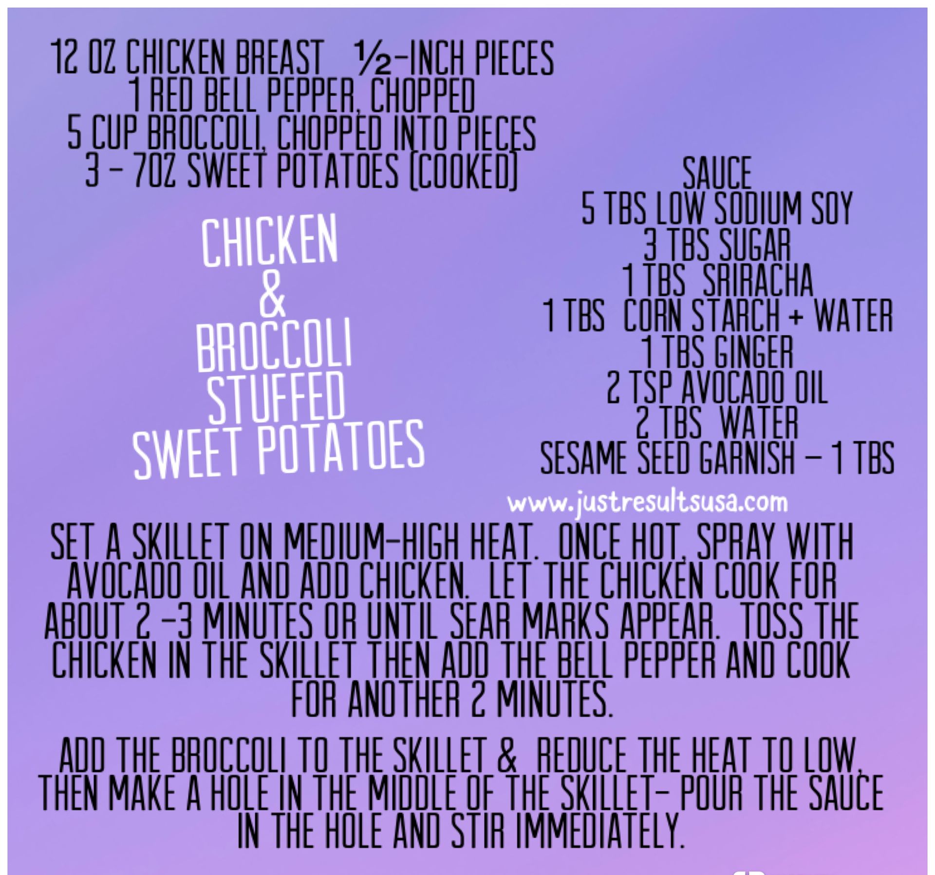 Chicken and Broccoli Stuffed Sweet Potatoes