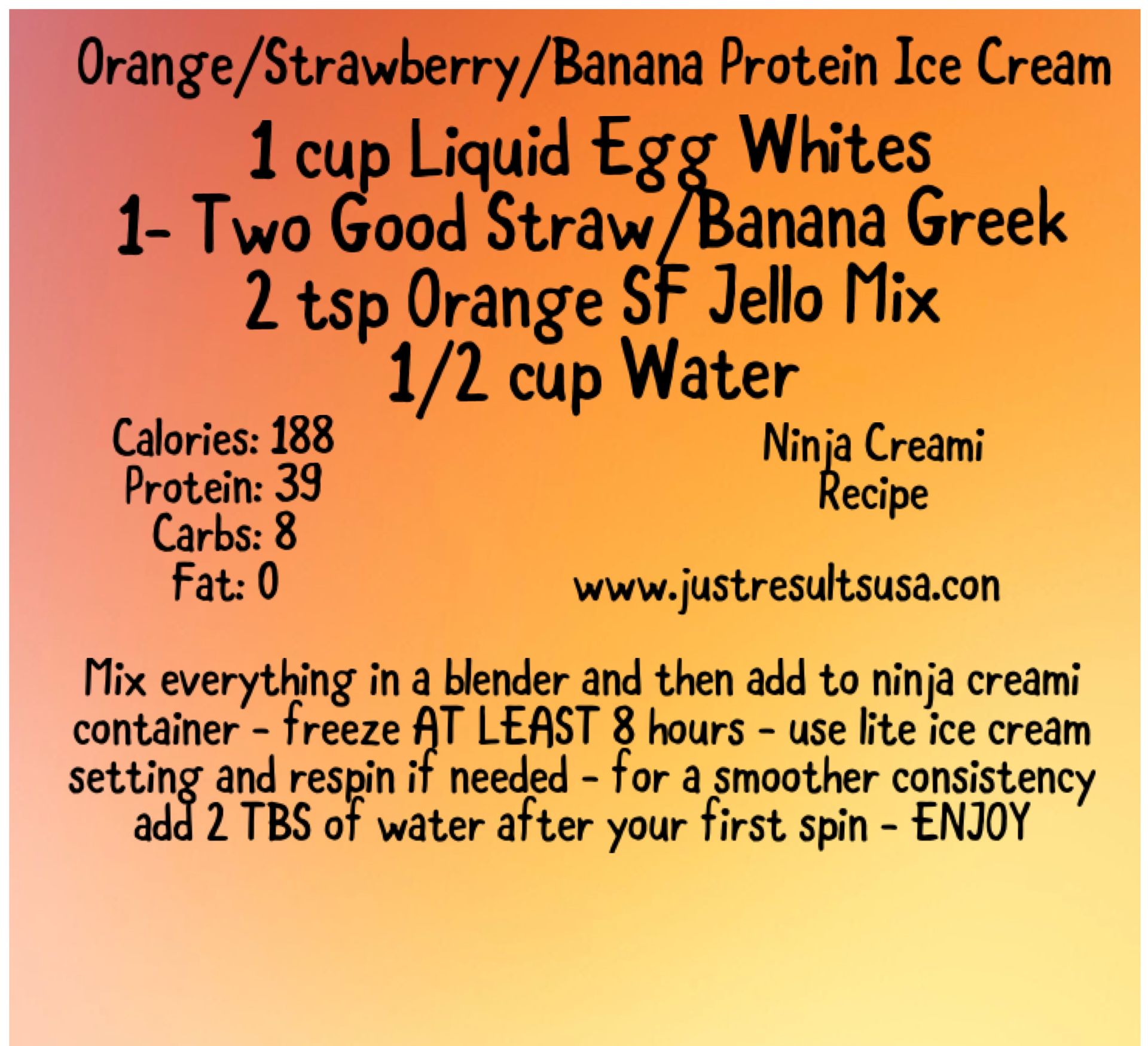 Orange/Strawberry/Banana Protein Ice Cream