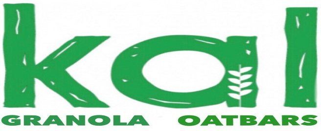 A green logo for kali granola oat bars