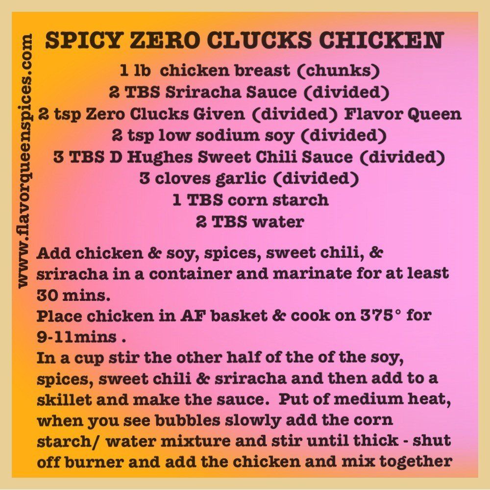 Spicy Zero Clucks Chicken recipe