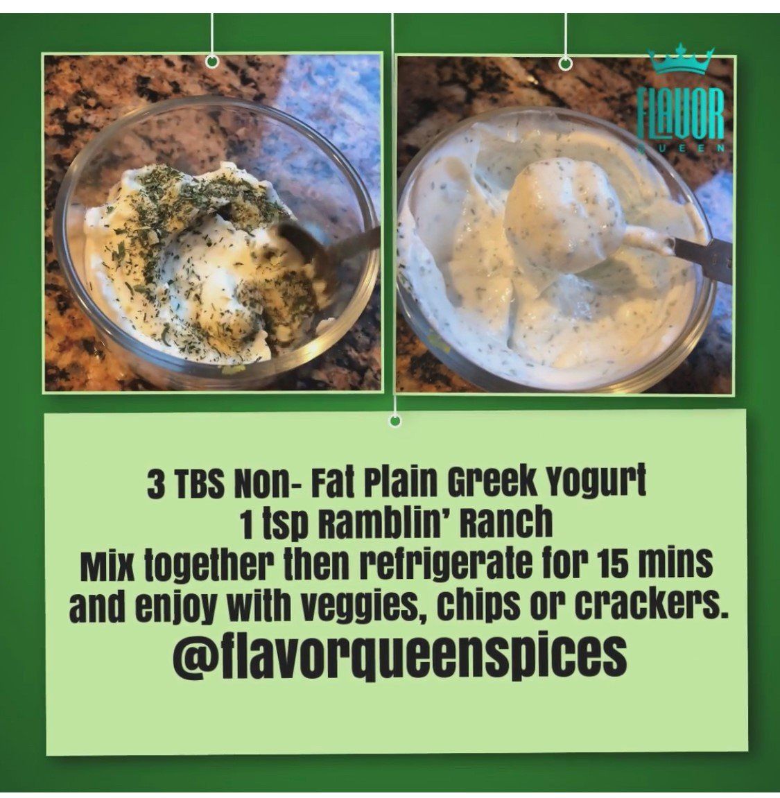 A recipe for 3 tbs non-fal plain greek yogurt