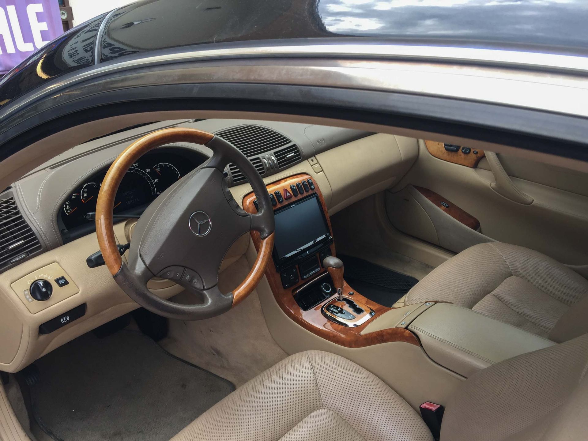 Mercedes interior with stereo system