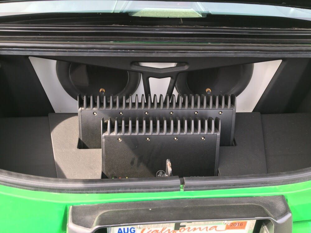 Alpine speakers installed in trunk