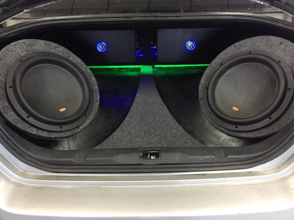 Memphis speakers in the back of car