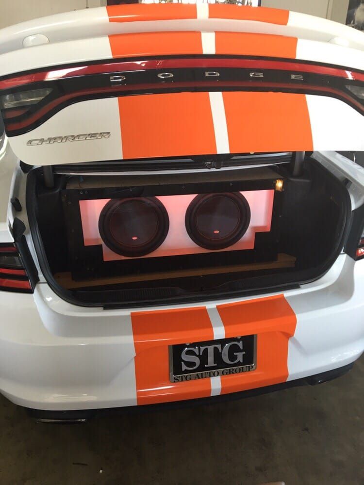 Custom audio system installed on a Dodge Charger
