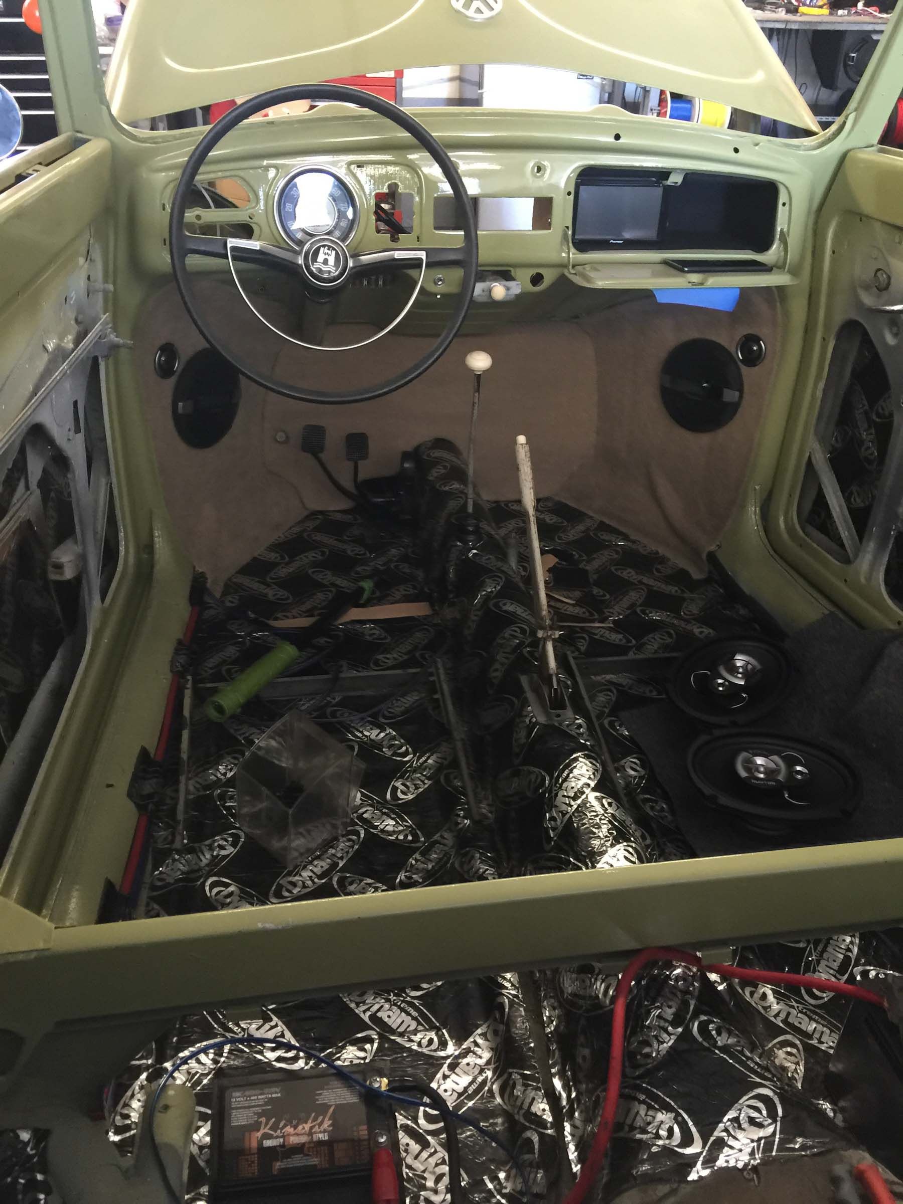 Custom floor of vintage car