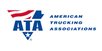American Trucking Associations logo with red, white, and blue design and text.