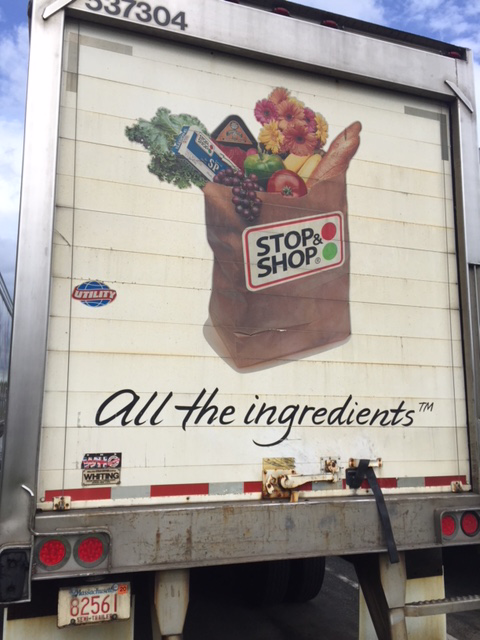 The back of a stop and shop truck