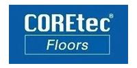 Logo for COREtec Floors on a blue background.